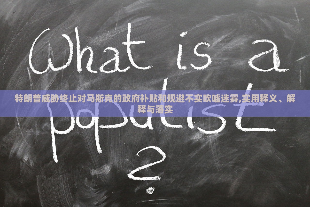 特朗普威脅終止對馬斯克的政府補(bǔ)貼和規(guī)避不實(shí)吹噓迷霧,實(shí)用釋義、解釋與落實(shí)